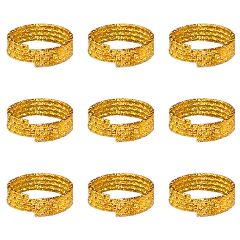 

10 шт. золотистые серебряные косички для волос дредлоки бусины манжеты кольца круг внутреннее отверстие трубки аксессуары
