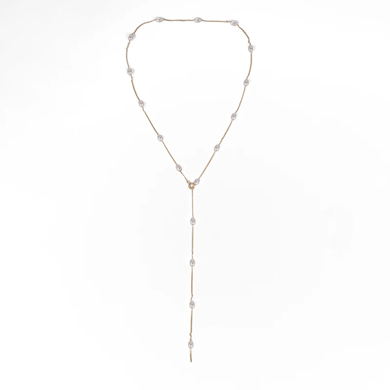 Ожерелье SRCOI с подвеской цепочкой длинное богемное колье до ключиц искусственным