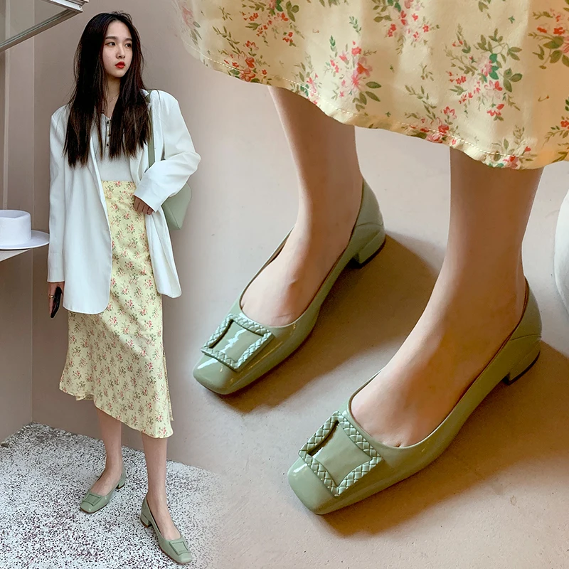 

Лоферы женские из натуральной кожи, с квадратным носком, на каблуке, для танцев, весна 2021