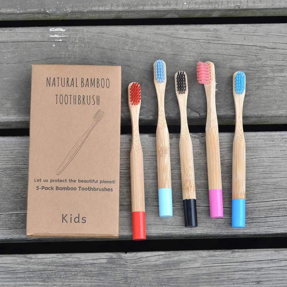 5 шт. биоразлагаемые пластиковые зубные щетки со средней щетиной экологически