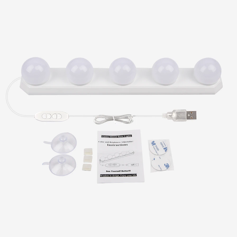 Светодиодные лампы для макияжа с USB-портом и регулируемой яркостсветильник |