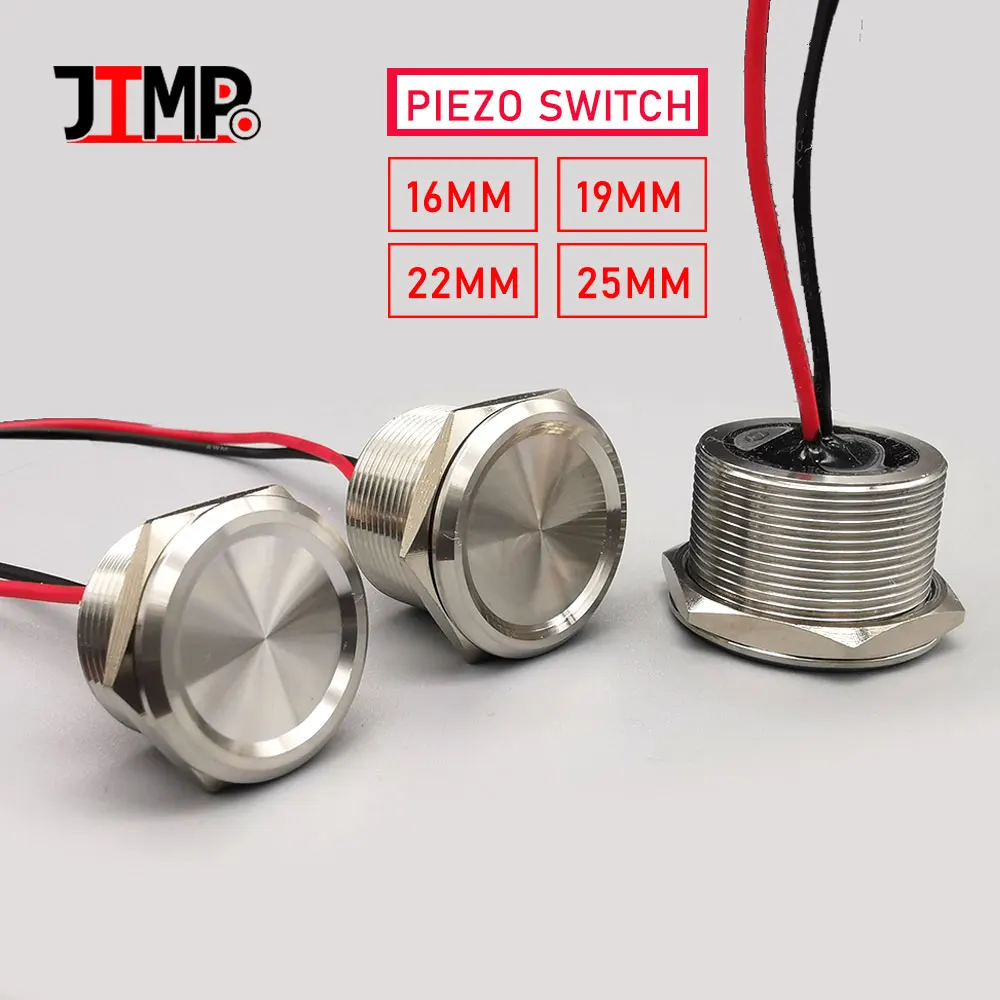 

Stainless Steel Waterproof Piezo Touch Switches 16mm 19mm 22mm 25mm Normal open Capacitive Momentary Push Button