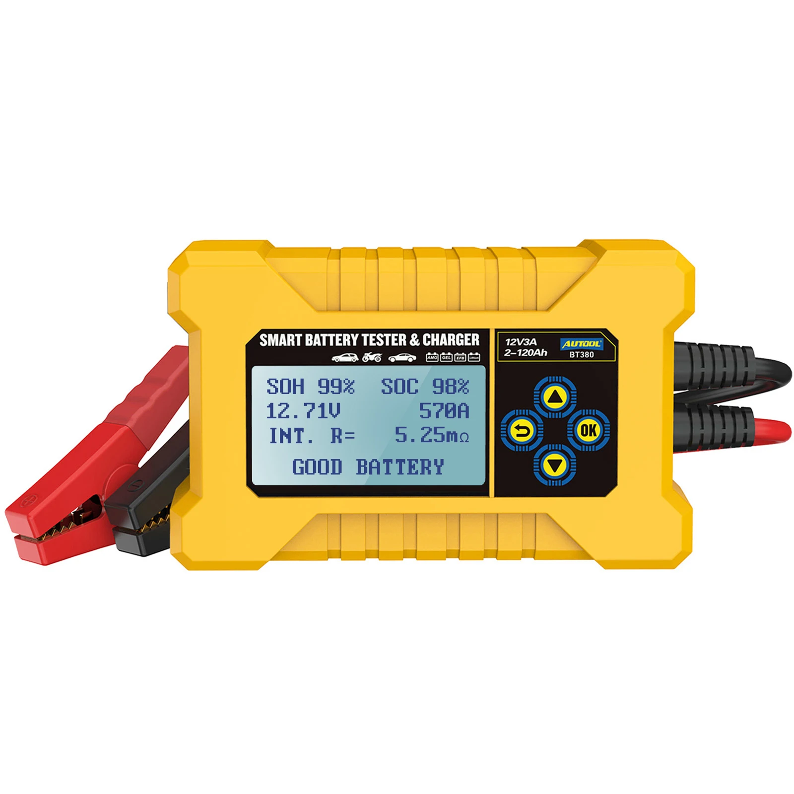 

AUTOOL BT380 12V Car Battery Tester Auto Storage Battery Charger Analyzer Tool 220V 110V Vehicle-Mounted Power Bank Monitor Tool