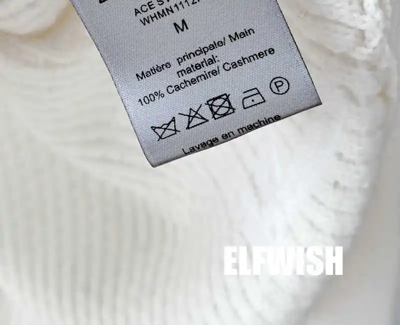 

Woman Cashmere Pullovers High Neck Fashion Cable Knits Sweaters Contrast Color Slit Side Long Sleeves SOFT Jumper