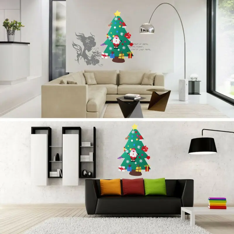 Войлочная Рождественская елка с украшениями 2019 новогодние игрушки для малышей