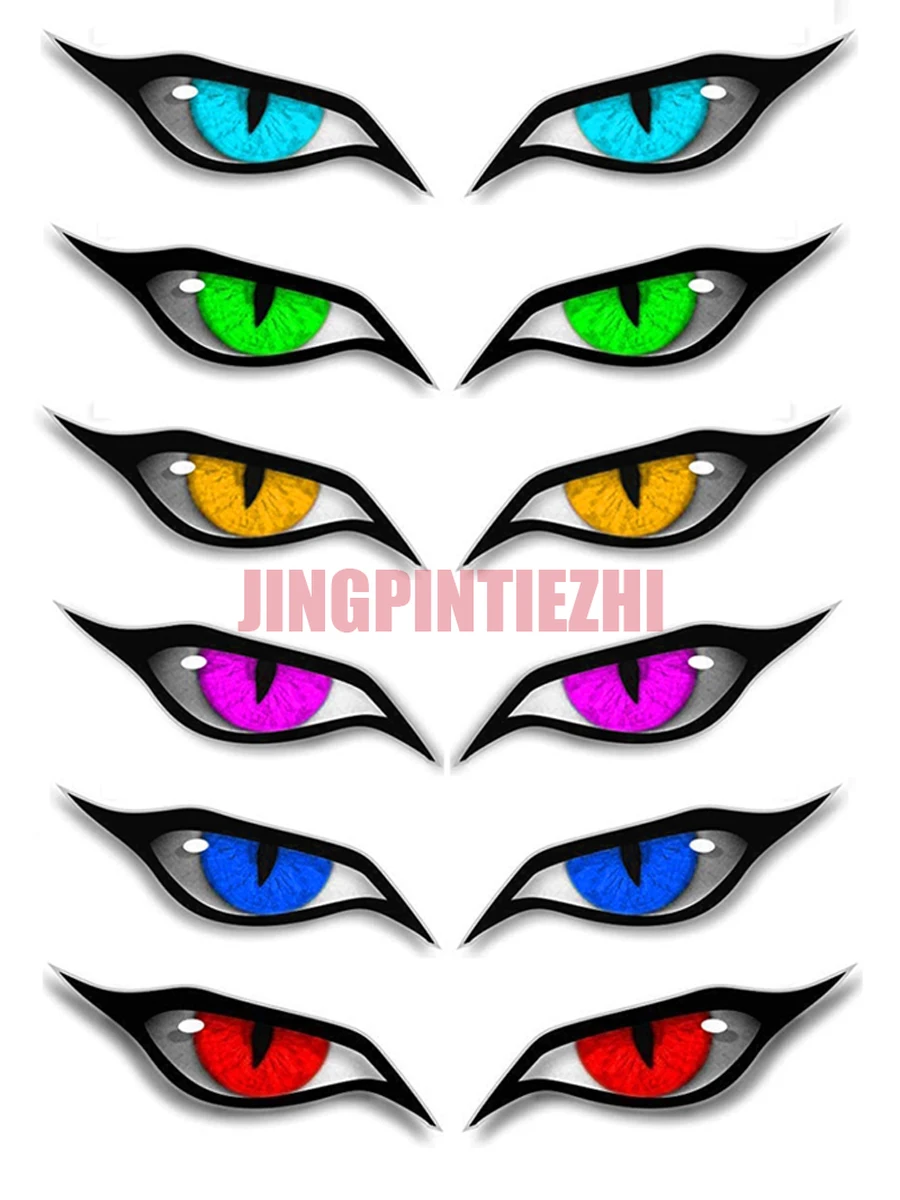 Пара реалистичных виниловых наклеек с изображением злых глаз для мотоциклетного