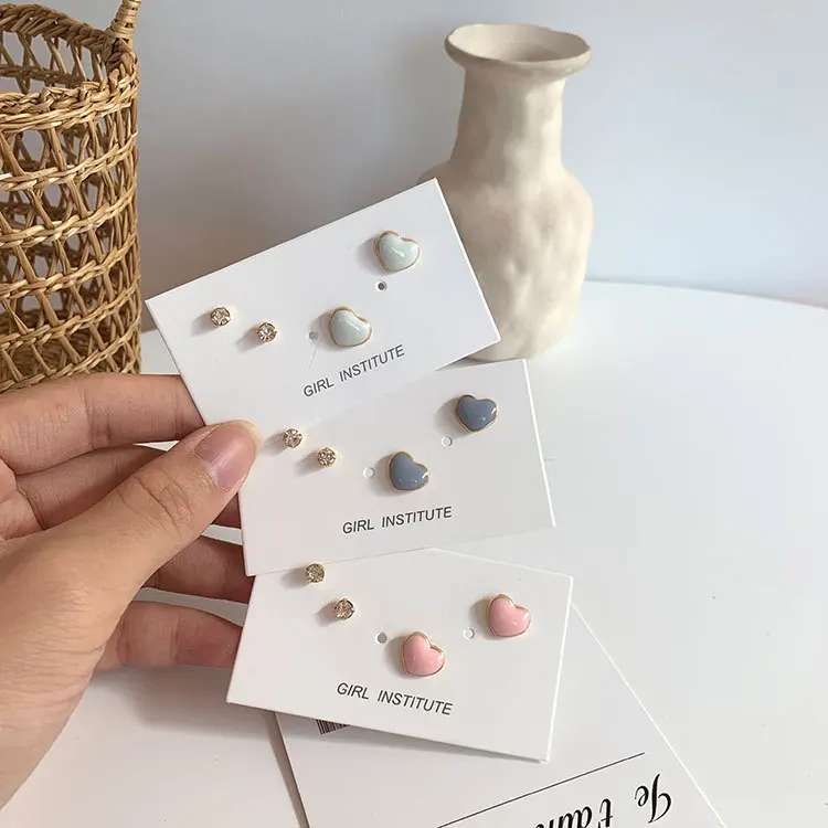 Стильные и элегантные серьги в форме сердца из циркония женские Корейском стиле