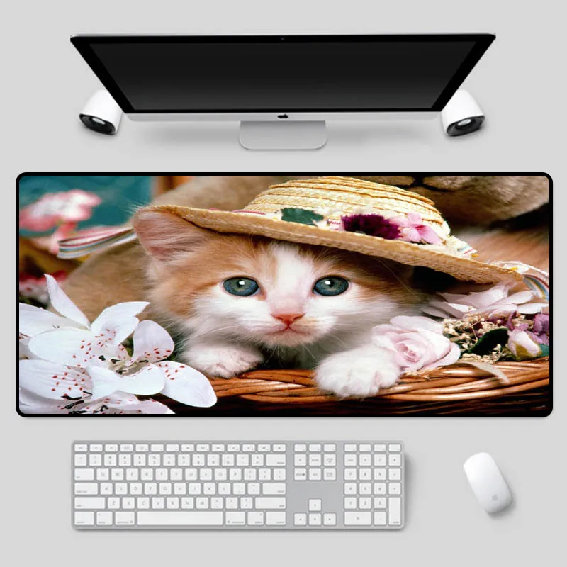 

Mairuige Large size cute kitten pattern table mat e-sports high-speed non-slip keyboard pad home office essential mouse pad