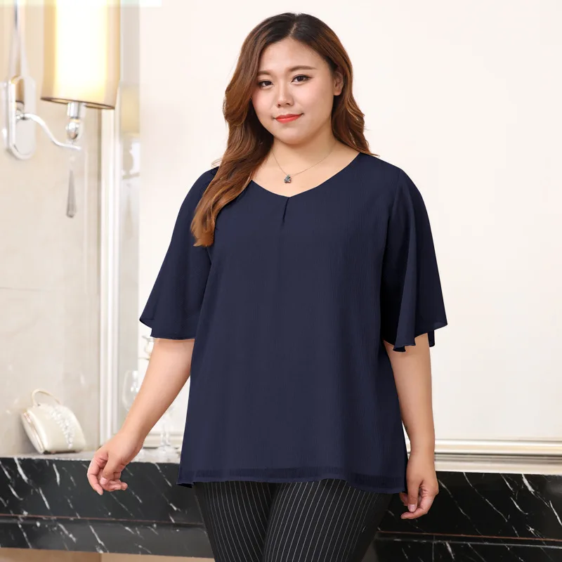 Летние Элегантные блузки TUHAO модель 10XL 8XL 6XL рубашка Женские однотонные рубашки