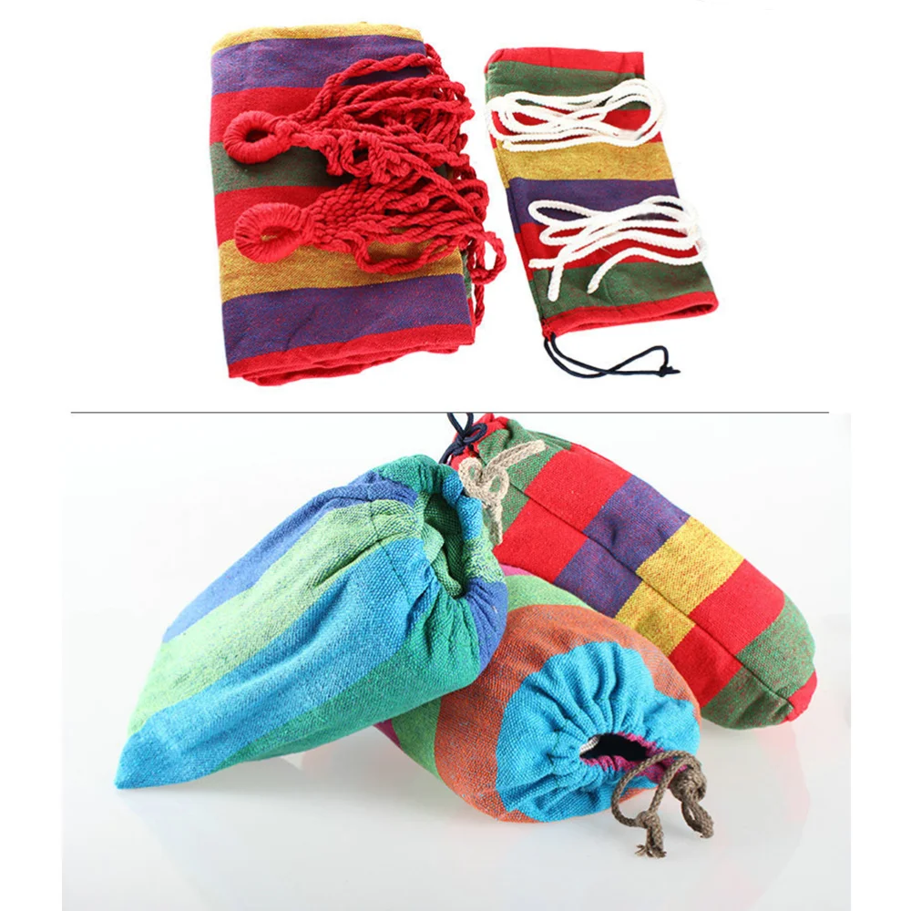 

Outdoor Hanging Sheet Person Double Wooden Stick Anti-rollover Hammock Indoor Swing Student Dormitory Swing Chair (Red)