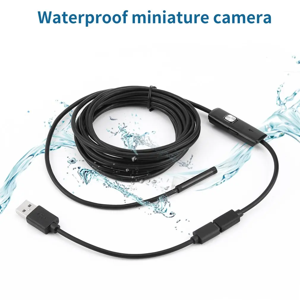

5.5mm Endoscope Camera HD USB Endoscope With 6 LED 1/1.5/2/3.5/5M Soft Cable Waterproof Inspection Borescope for Android PC
