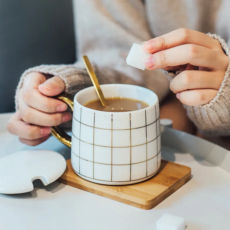 Роскошные керамические геометрические плед узор в горошек короткая кофейная