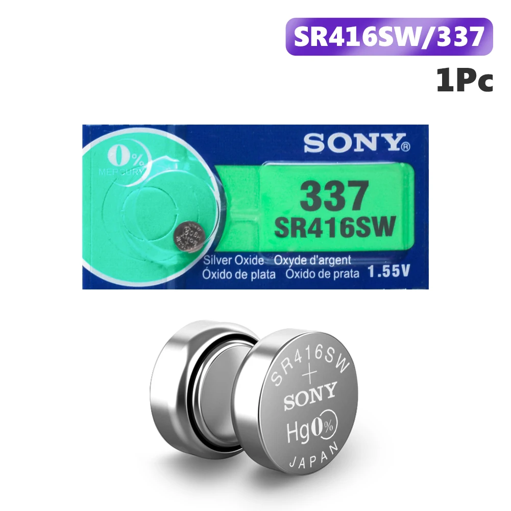 1 шт. для Sony Оригинал 337 SR416SW 55 в оксид серебра часы батарея LR416 SB A5 Кнопка монета