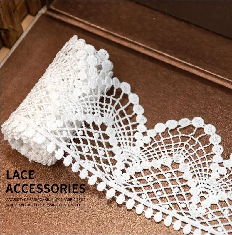 

Белые пустотелые хлопковые Водорастворимые Вышитые кружева детская одежда домашний текстиль декоративные аксессуары ширина 8 см