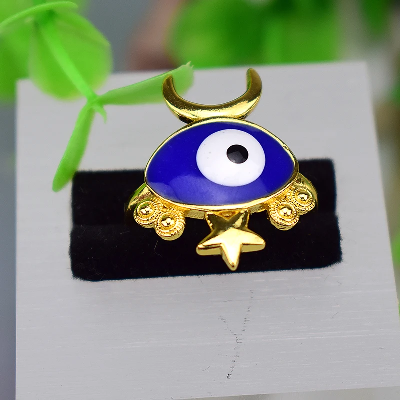 Новинка 2021 кольцо в форме капли воска из меди с голубым демоном регулируемое