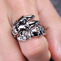 retro punk snake dragon ring for men women exaggerated antique siver color opening adjustable rings rings for men ring