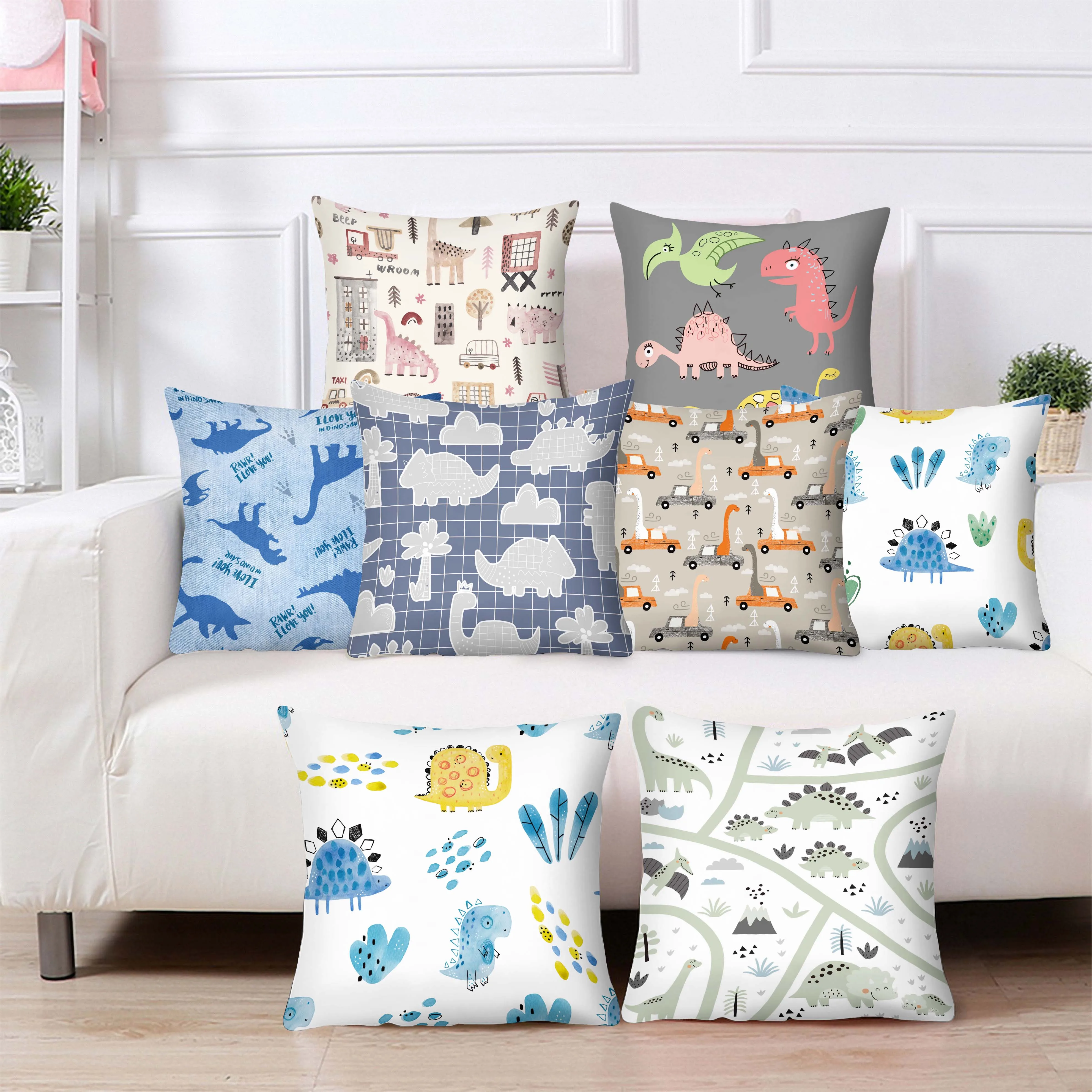 Динозавр искусственная подушка для кровати мультяшный декоративный чехол