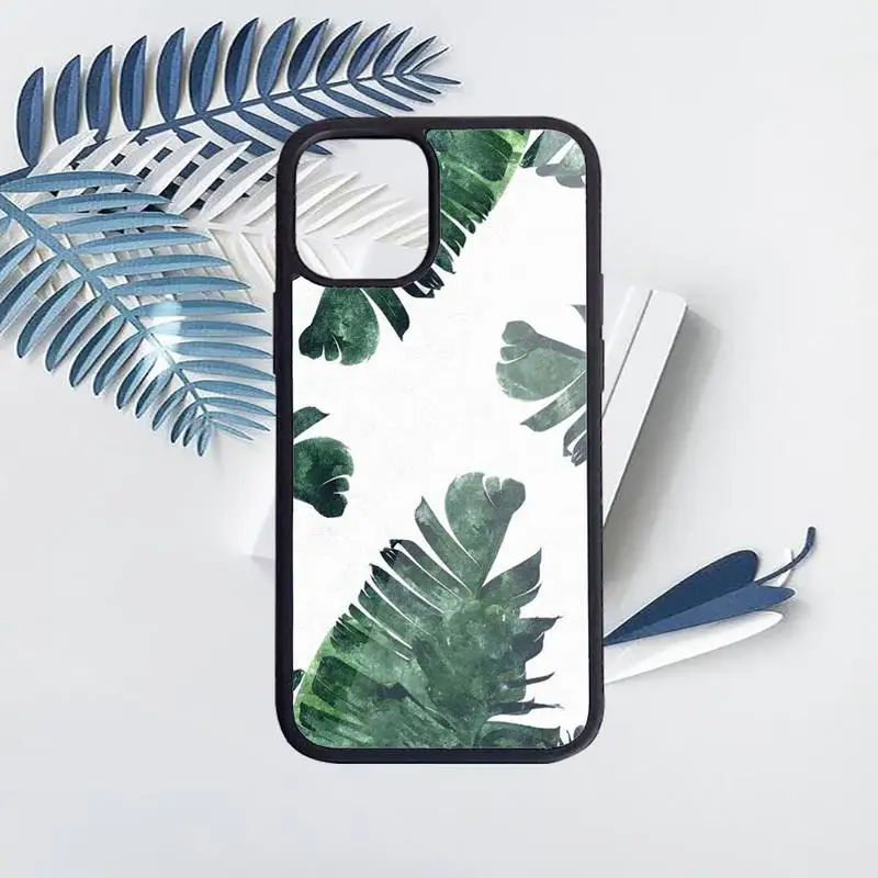 

Leaves Tropical green plant banana Phone Case PC for iPhone 11 12 pro XS MAX 8 7 6 6S Plus X 5S SE 2020 XR