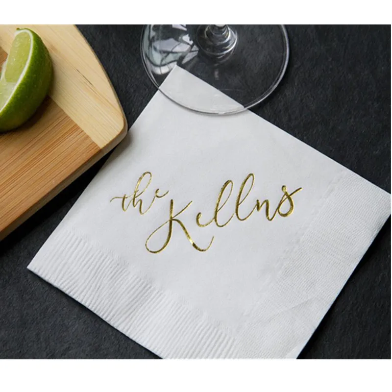 Персонализированные свадебные салфетки с фамилией репетиционный ужин