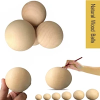 6mm 75mm natural no hole wooden beads lead free wood round balls for jewelry making diy eco friendly wood crafts