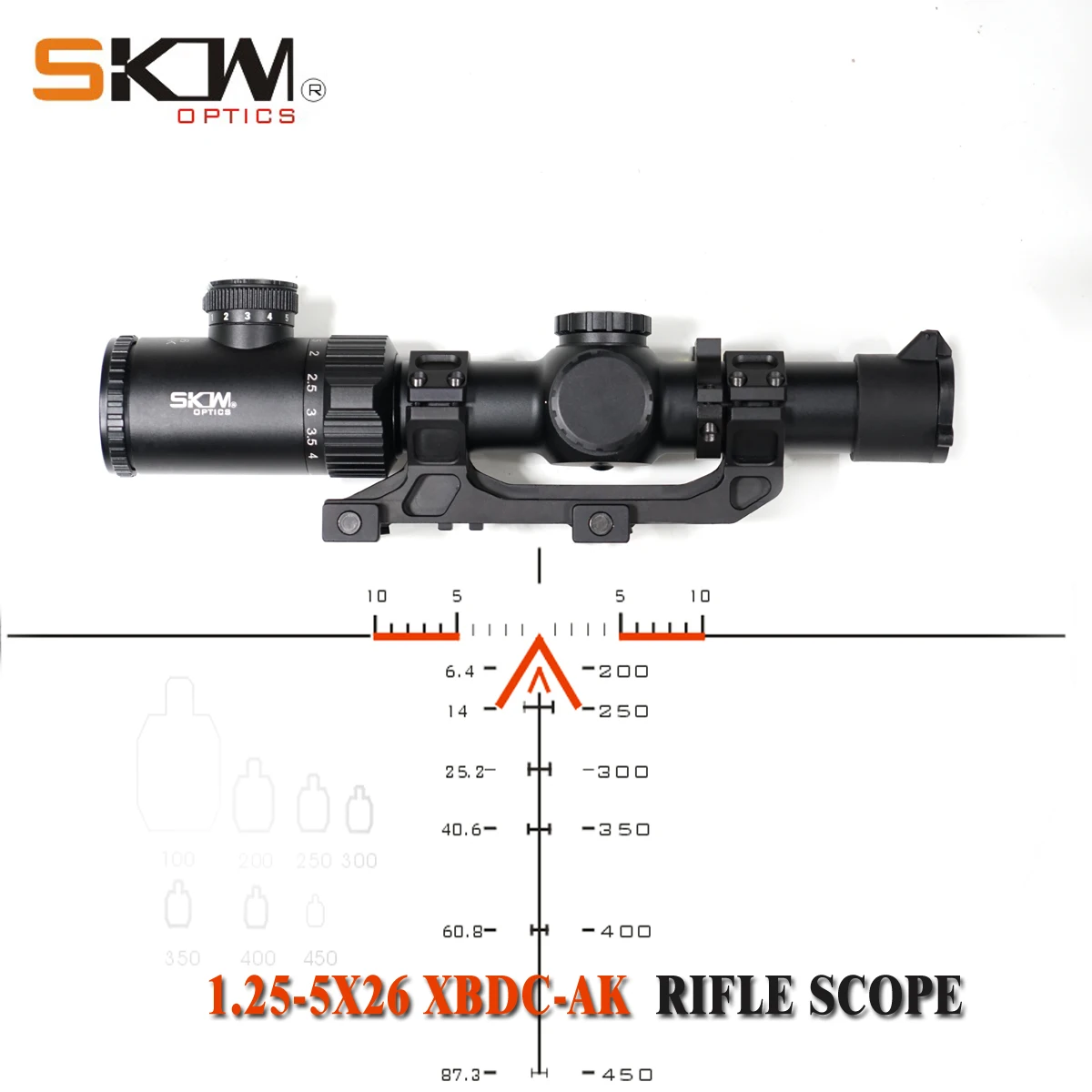 Оптический прицел SKWoptics AK Scope 1 25-5x26A тактические прицелы охотничий M4 kalashniov сетка BDC