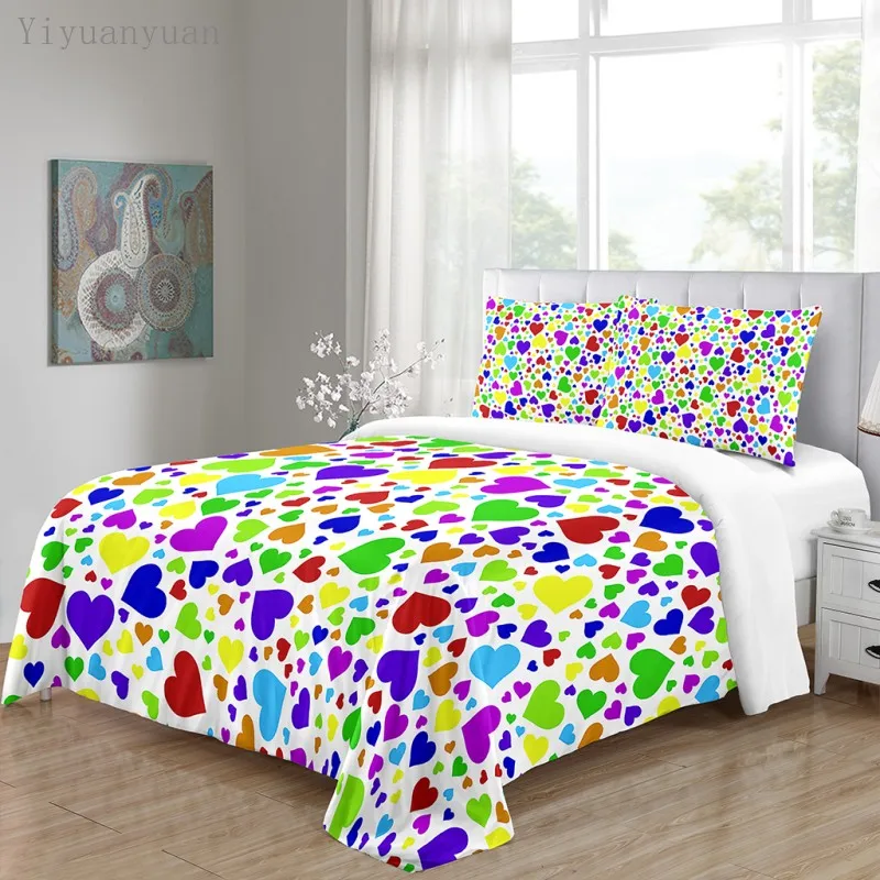 

Цветной яркий набор, двойное покрывало для кровати, мультяшное одеяло, покрывало для детей с 3D рисунком, мультяшное покрывало для девочек, к...