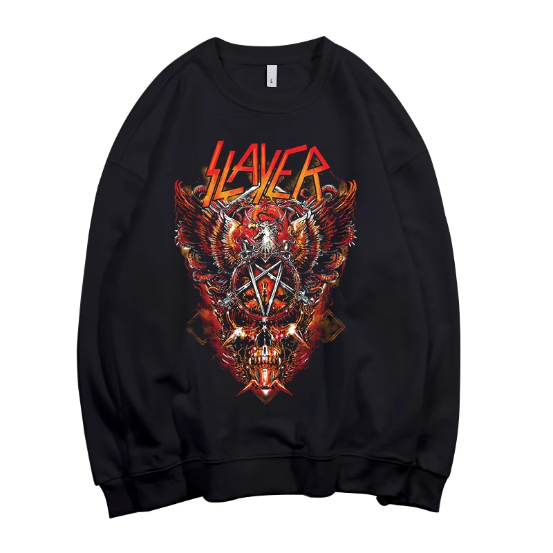 Todhoof Slayer тяжелый металлический ремешок унисекс вырез лодочкой хлопковый свитшот Азиатский размер