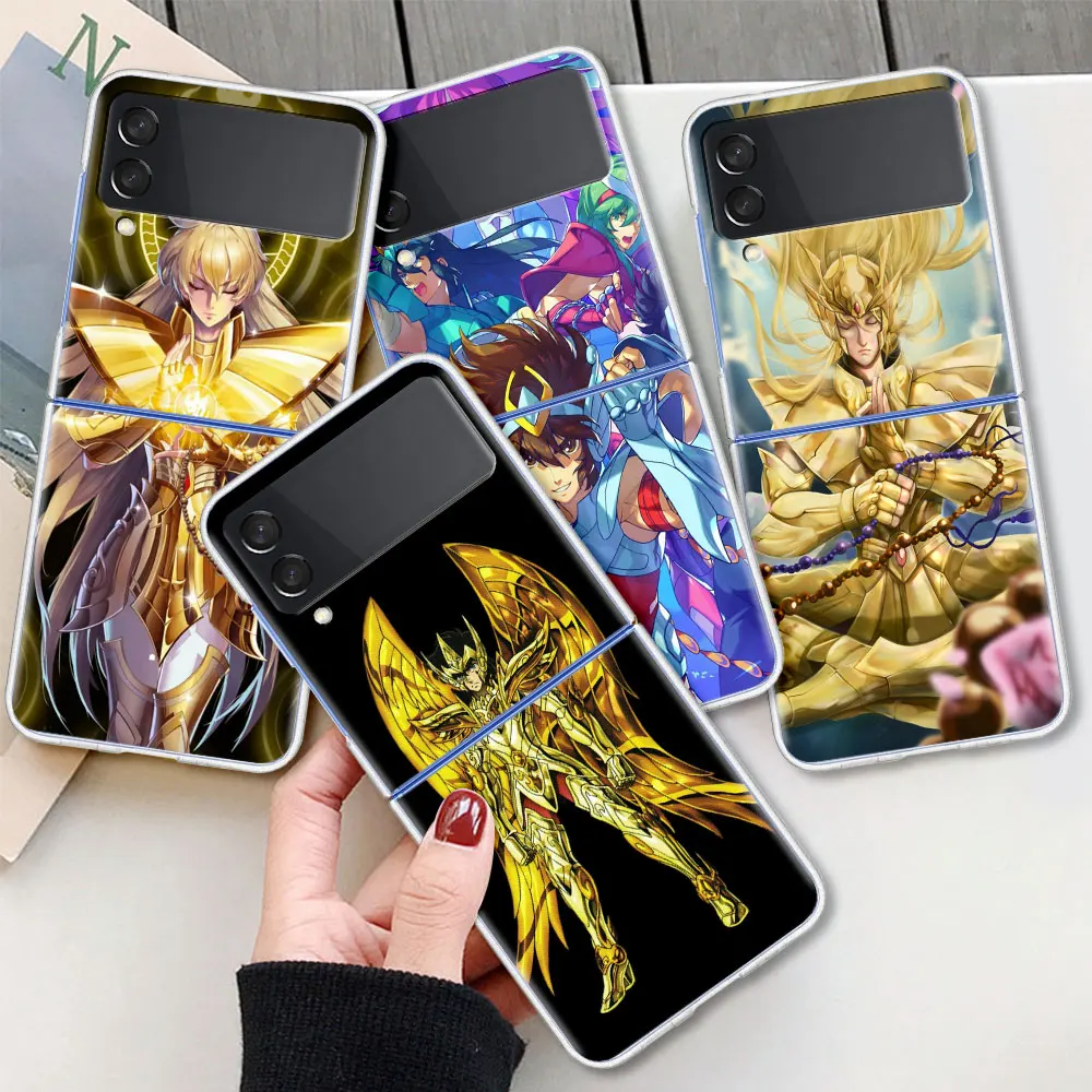 

Clear Case for Samsung Z Flip3 5G Phone Cover for Galaxy ZFlip 3 Hard Silicone Funda For Z Flip3 Capa Saint Seiya