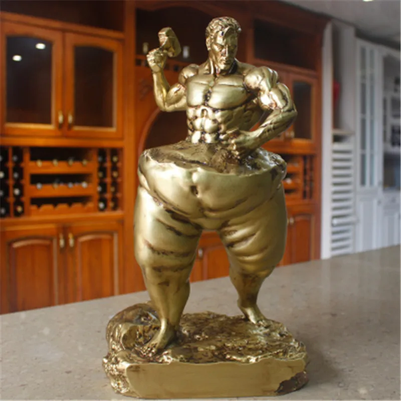 Abstract Self FitnessCarve Sculpture Decoration Bodybuilding Figures Muscle Men Resin Statue Fitness Room Craftwork Decor | Дом и сад