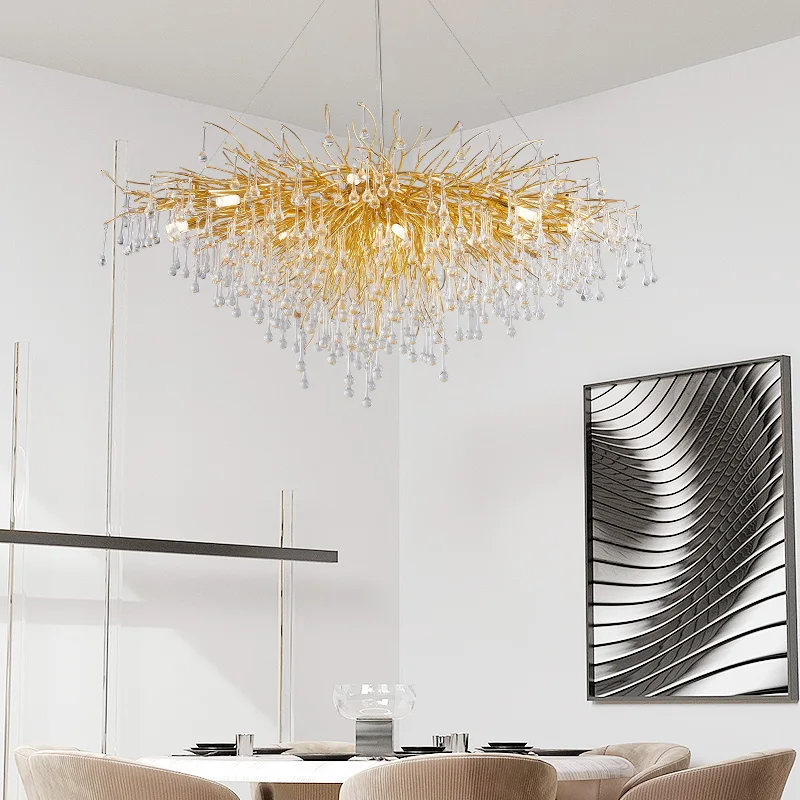 

Modern LED Luxury Chandelier Lighting Living Room Restaurant Kitchen Dining Room Decor Crystal Hanging Lamps Hotel Chandeliers