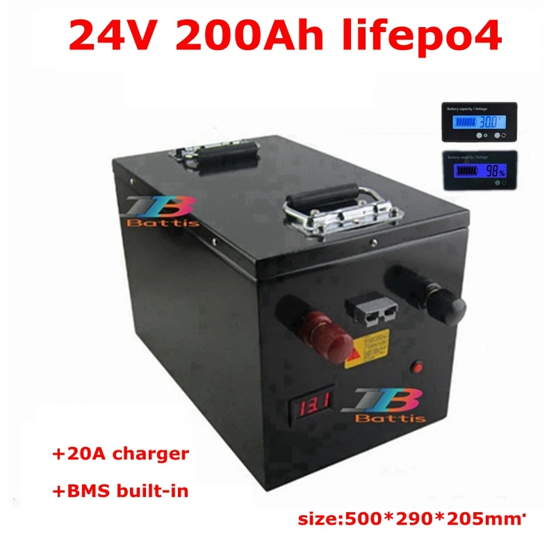 Перезаряжаемый литиевый аккумулятор LiFepo4 24 в 200 ач для гольфа тележек жилых