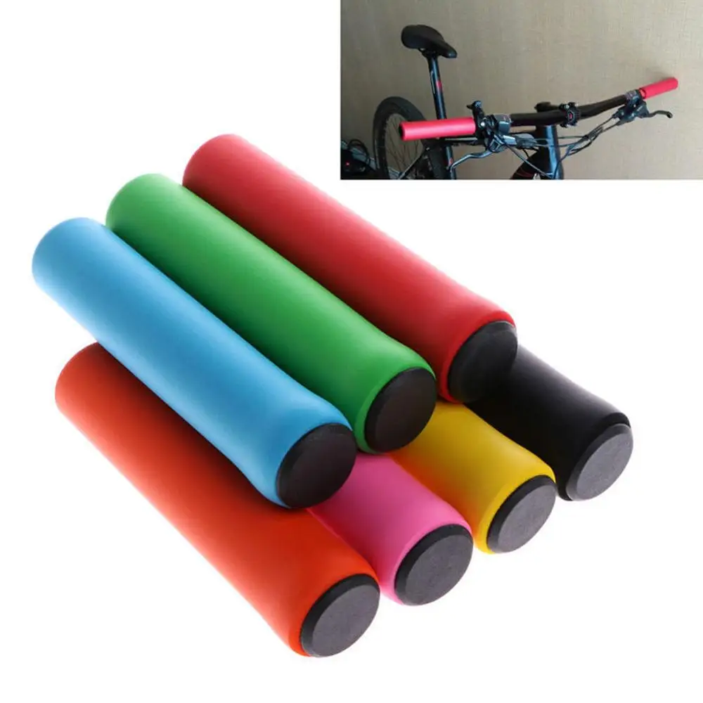 

1 Pair Silicone Cycling Bicycle Grips Straight Ultralight Soft Sponge MTB Bike Handle Bar Anti-Skid Dead Bike Grip Colorful