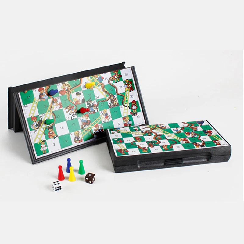 

Foldable Magnetic Snake And Ladders Chess Game Educational Brain Training Montessori Toy Brain Training Interactive Toy Children