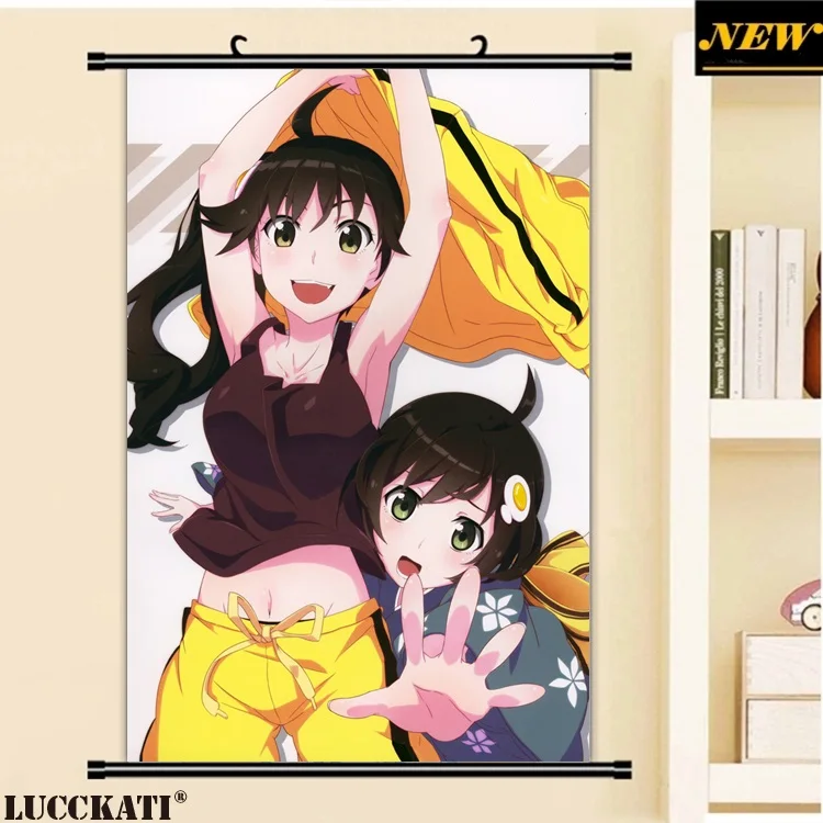 Bakemonogatari серия Monogatari Vofan Oshino Shinobu Hitagi sexy loli cameltoe мультяшный аниме плакат настенная