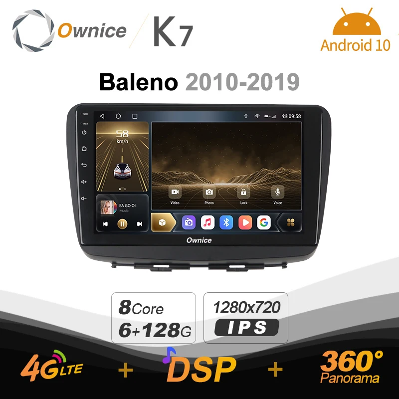 

Автомобильное радио Ownice K7, 6G + 128G, Android 10,0, для SUZUKI Baleno 2010-2019, GPS, 2DIN, 4G LTE, 5G, Wi-Fi, 360, SPDIF