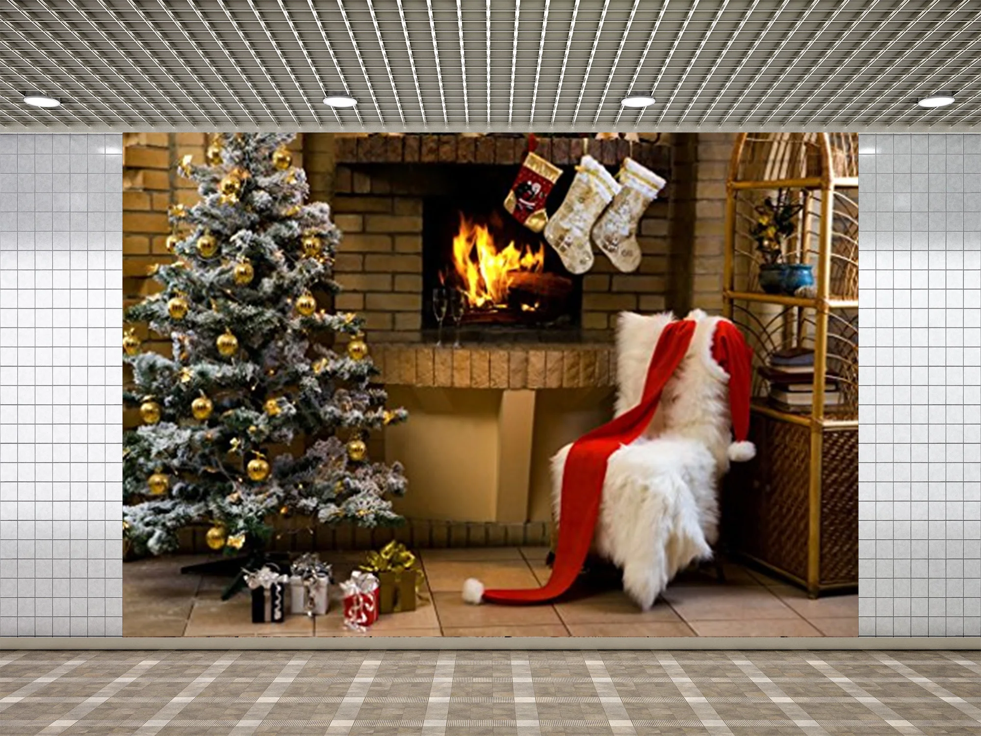 

Lyavshi фон для фотосъемки Рождественское украшение камин подарок фон фотостудия новый дизайн Фотофон