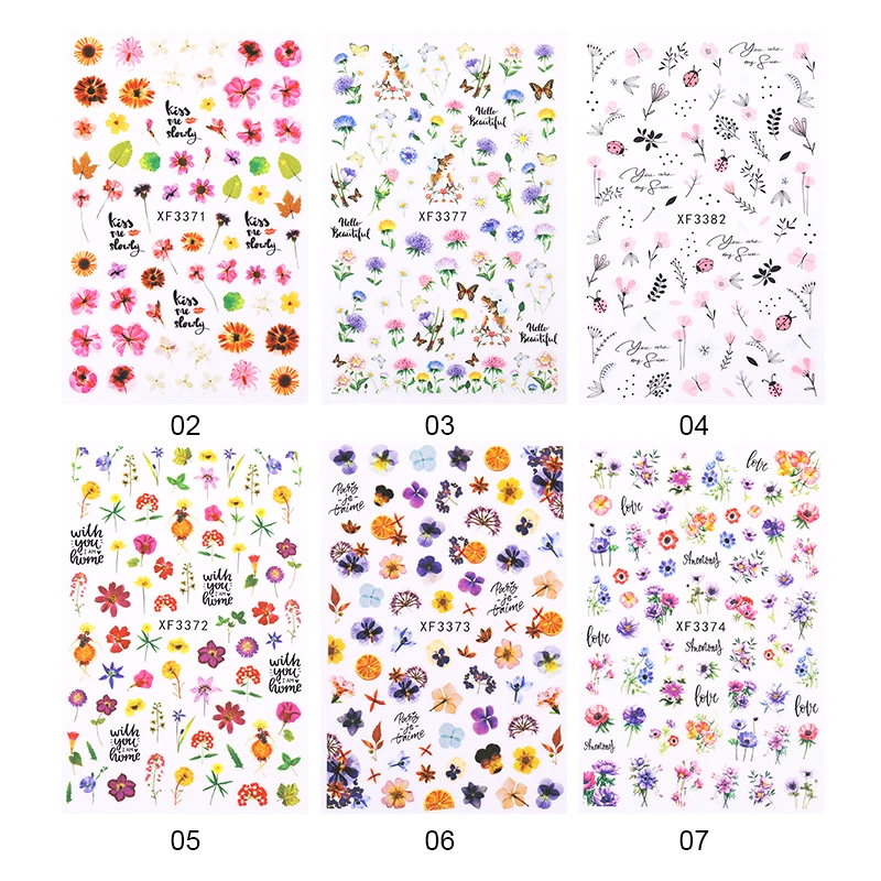 1 Piece Of 3D Nail Sticker With Flowers And Leaves Pattern Autumn Theme Colorful Art Transfer Decoration Manicures | Красота и