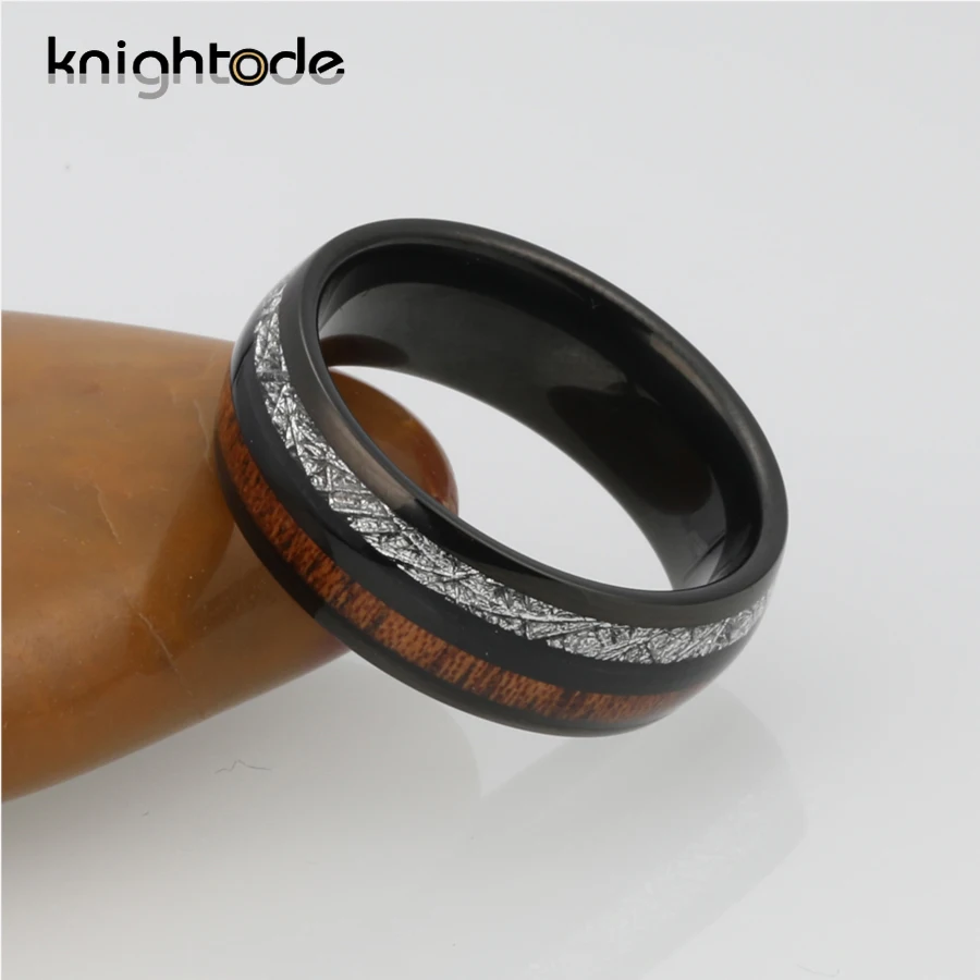 8 мм черный/розовое золото вольфрамовый Карбид свадебный браслет белый