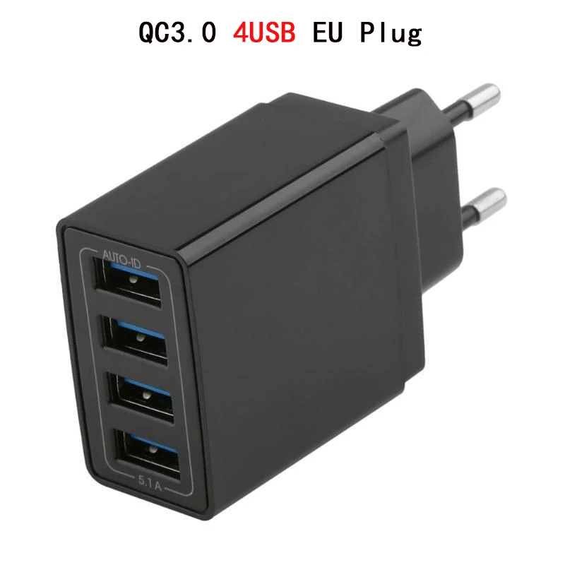 EU Plug Зарядное устройство USB quick charge 3,0 для iPhone iPad EU US штепсельный адаптер настенное зарядное устройство для samsung Xiaomi Mi 8 huawei зарядное устройство для мобильных телефонов - Тип штекера: EU Plug