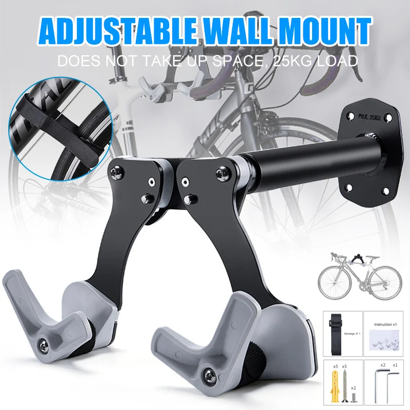 

Bike Wall Mount Horizontal Indoor Storage Rack for Bicycle in Garage or Home Cycling Hanger Safe Secure Holder Hook Accessory