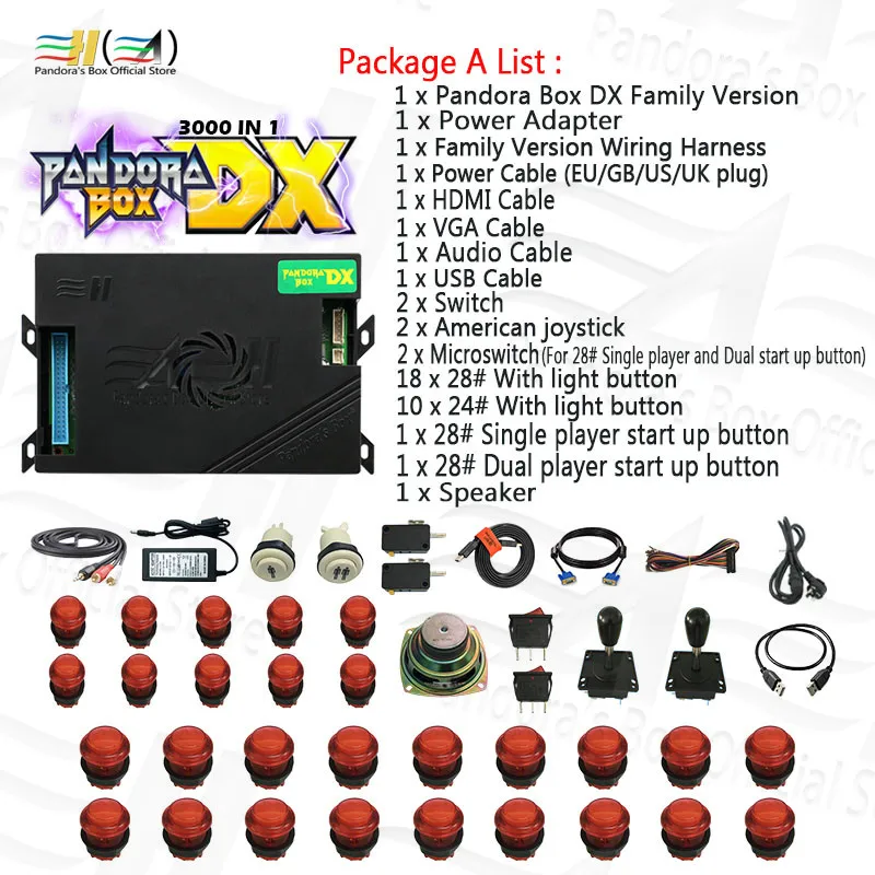 Pandora box DX 3000 в 1 Diy usb джойстик аркадная кнопка переключатель аркадный кнопки