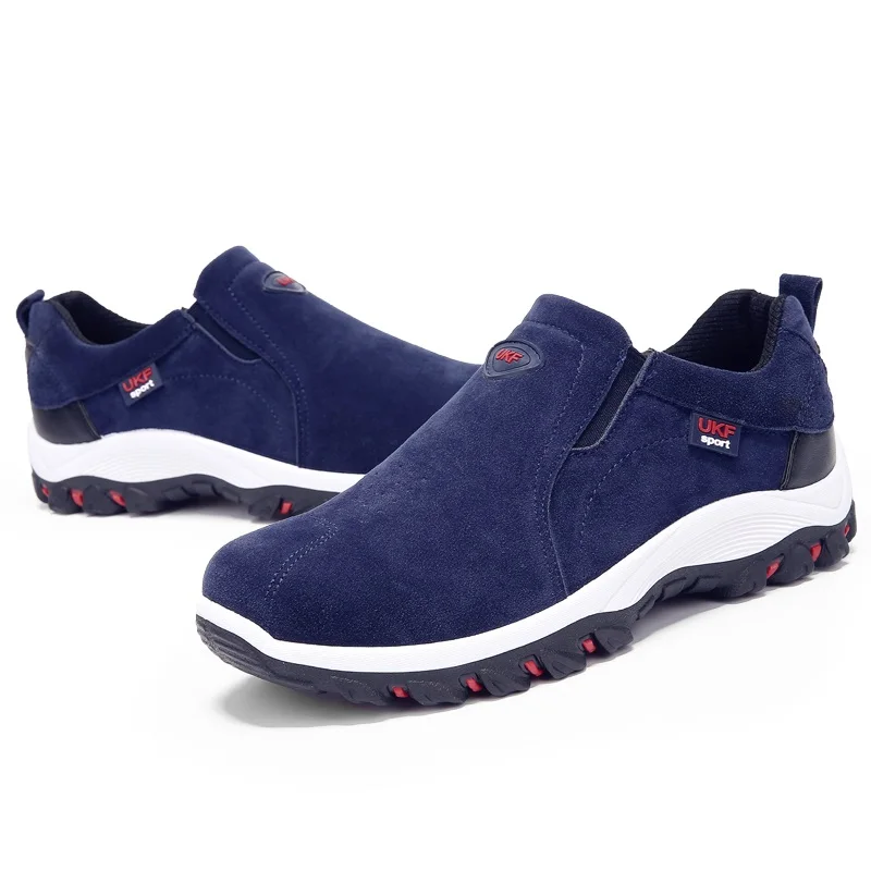 

2021 autumn Men Vulcanized Shoes plus size Slip-On Outdoor Walking Sneakers Men casual Breathable Suede comfortable hiking Shoes