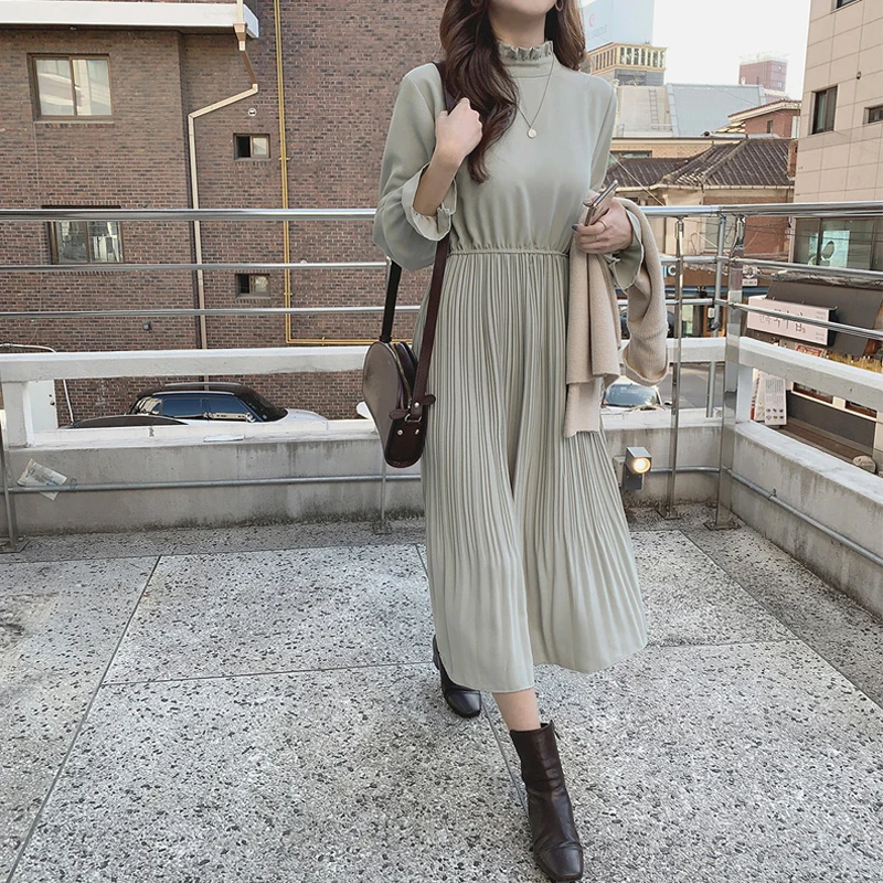 Женское шифоновое платье трапеция BGTEEVER элегантное плиссированное миди с