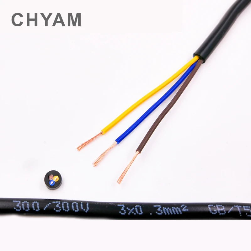 Электрический кабель RVV 22 AWG 0.3MM2 2/3/4/5/6/7/8/10/12/14/16/18 медный провод проводник