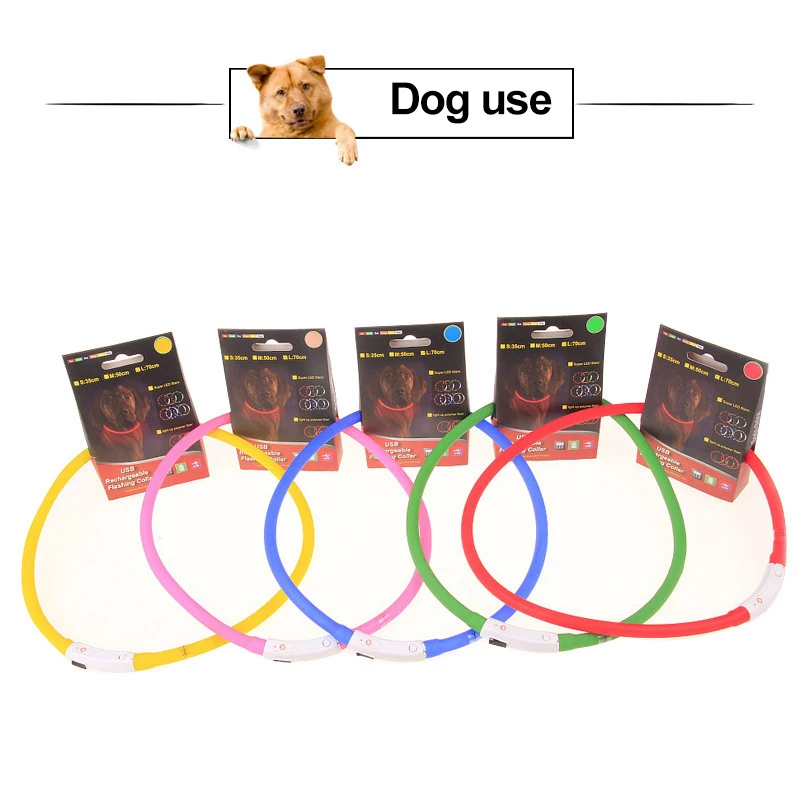 Fenice usb зарядка светодиодный ошейник для собак Ночная безопасность мигающий светящийся поводок для собак, светящиеся люминесцентные ошейники для собак товары для домашних животных