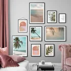 Картина на холсте с изображением пальмовых листьев, кокосового дерева, для гостиной