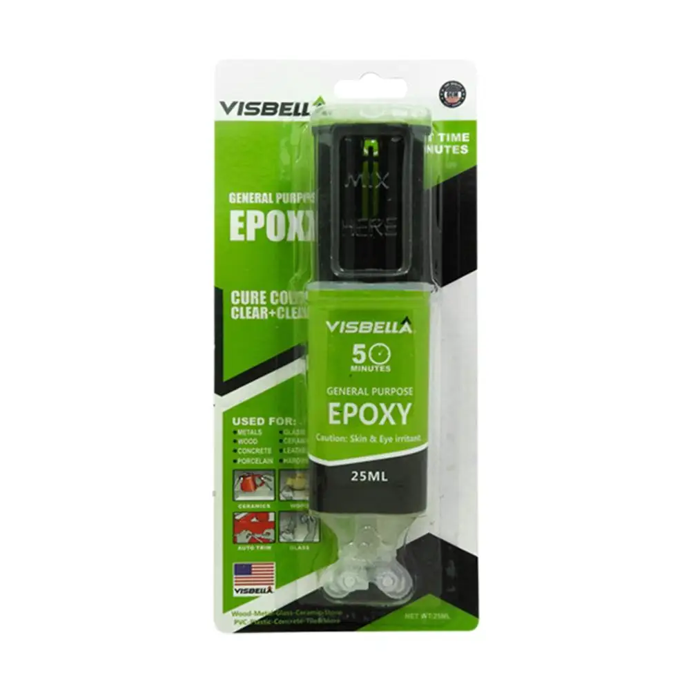 Автомобильный шприц эпоксидный клей AB Клей жидкий Эпоксид 25 мл Широкая