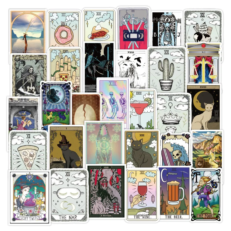 

50 Pcs/pack Tarot Graffiti Stickers Luggage Guitar Refrigerator Bedroom Waterproof Stickers Toys