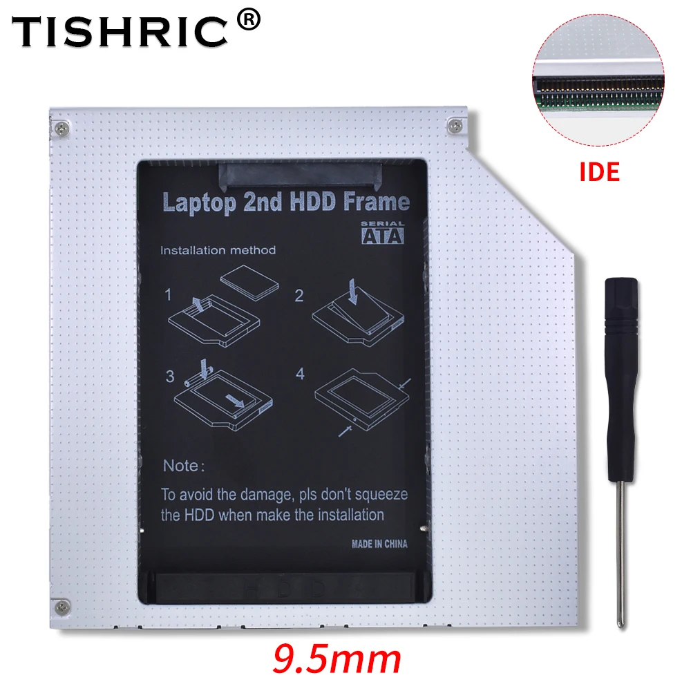 TISHRIC Алюминий IDE/SATA HDD Caddy SSD 9 5 мм HD корпус жесткого диска SATA адаптер коробка для