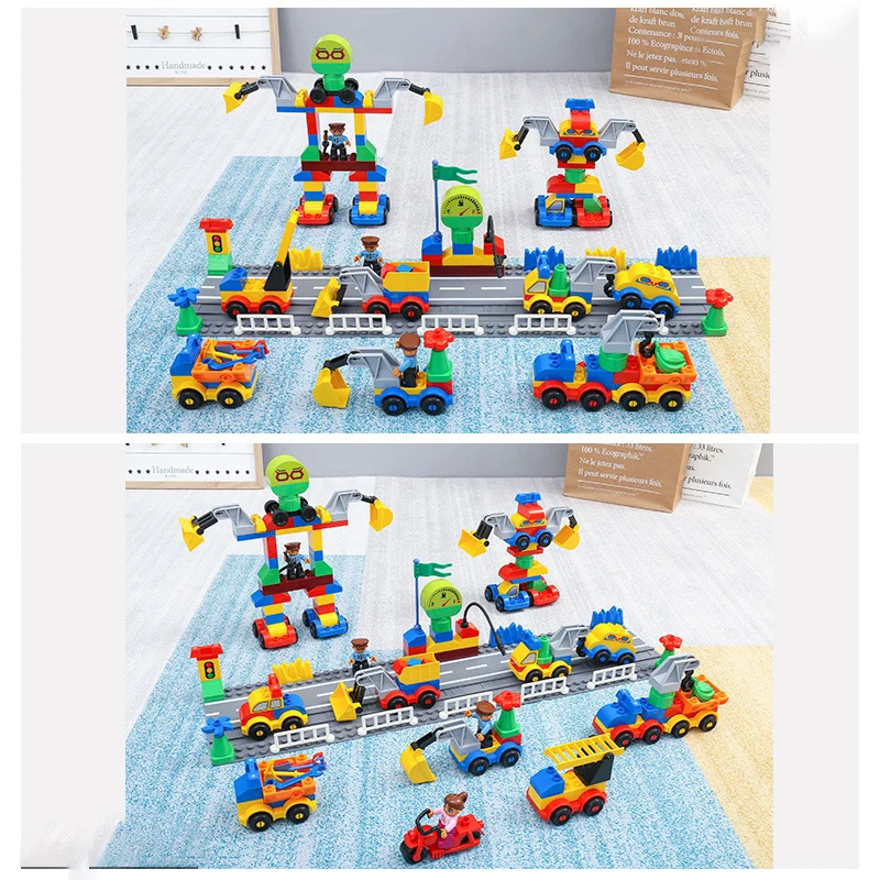 

Children's Urban Police Building Block Toy Baby Puzzle Assembly Car 2 Girls Boys 3-6 Years Old Puzzle Building Block Toy Set